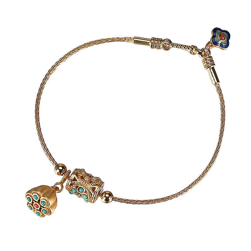 Handgemaakte vintage Gouden Armband