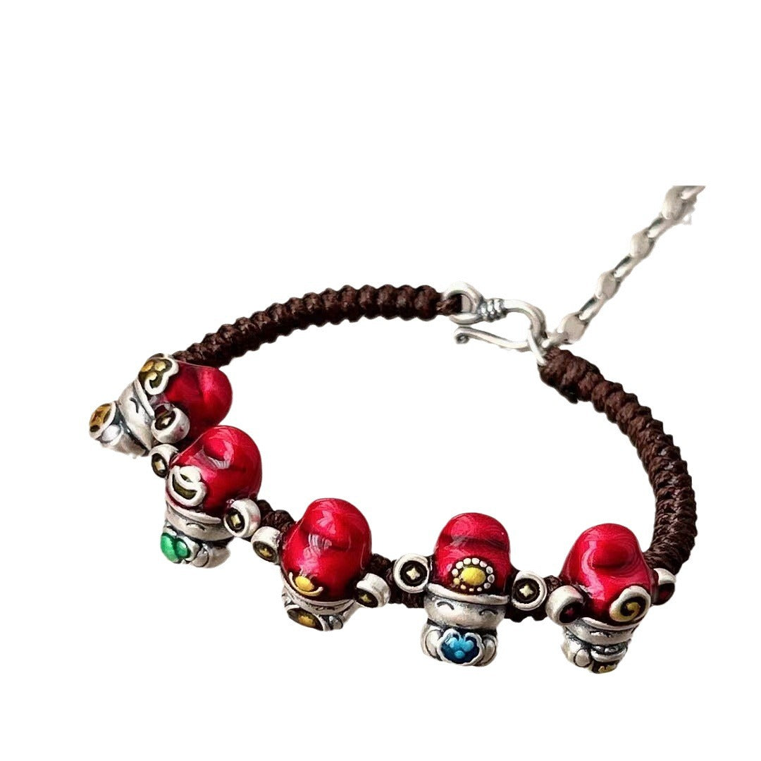 Handgemaakte vintage Zilveren Armband