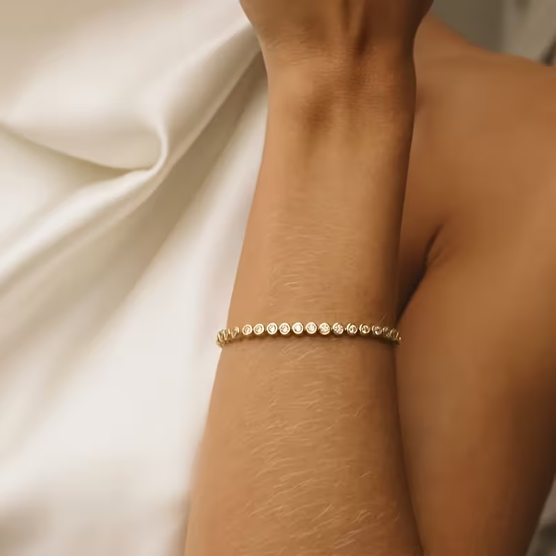 Handgemaakte vintage Gouden Armband