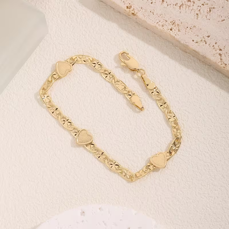 Handgemaakte vintage Gouden Armband