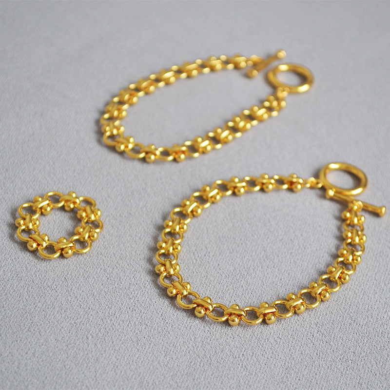 Handgemaakte vintage Gouden Armband