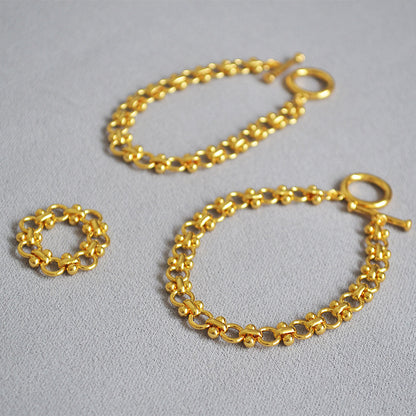 Handgemaakte vintage Gouden Armband