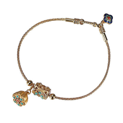 Handgemaakte vintage Gouden Armband