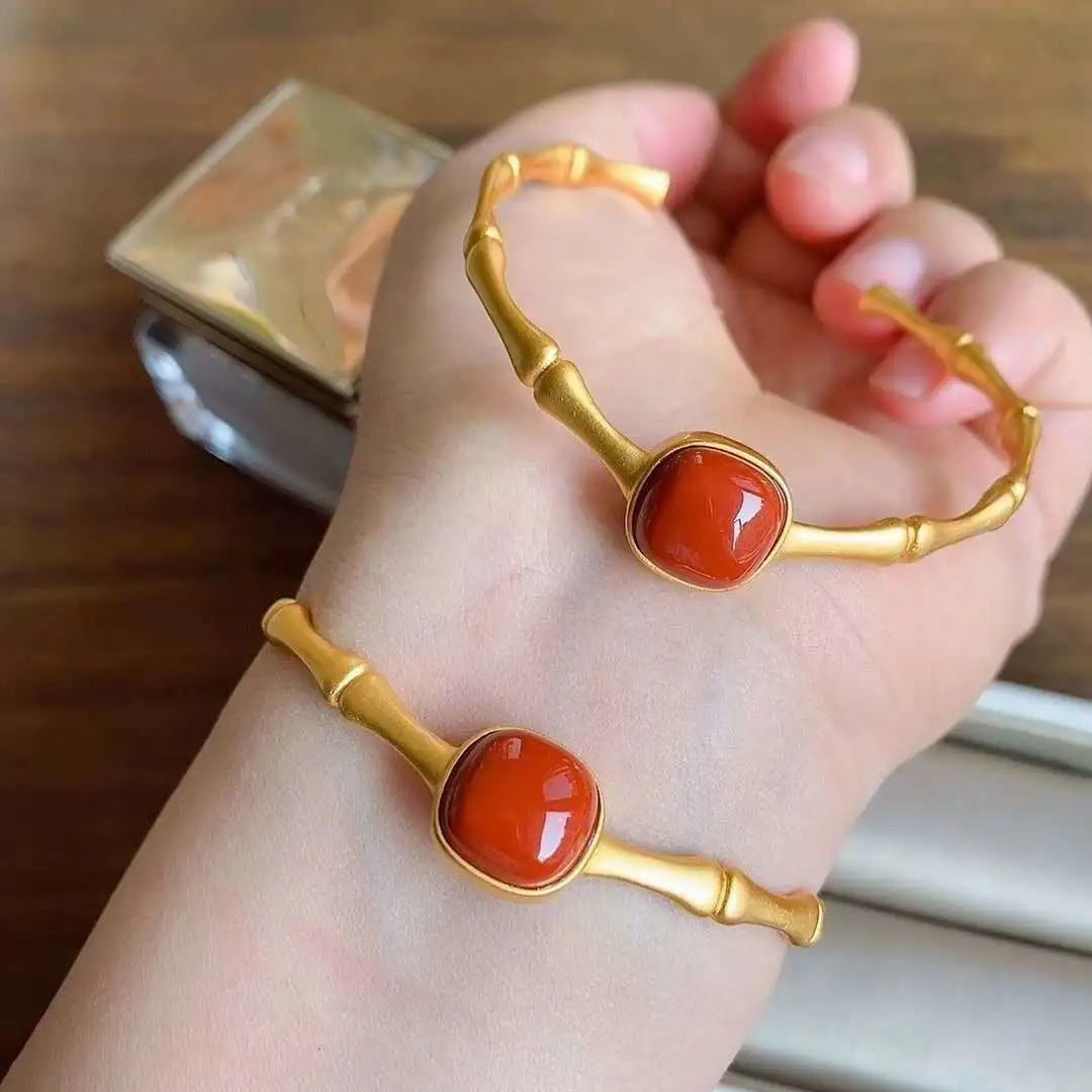 Handgemaakte vintage Gouden Armband