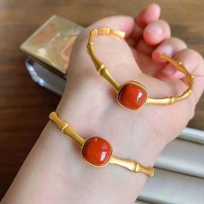 Handgemaakte vintage Gouden Armband