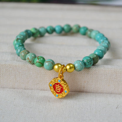 Handgemaakte vintage Gouden Armband