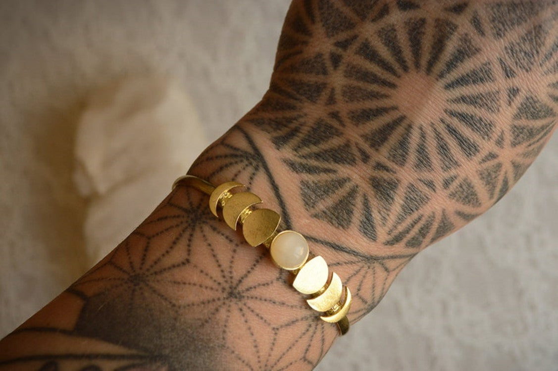Handgemaakte vintage Gouden Armband