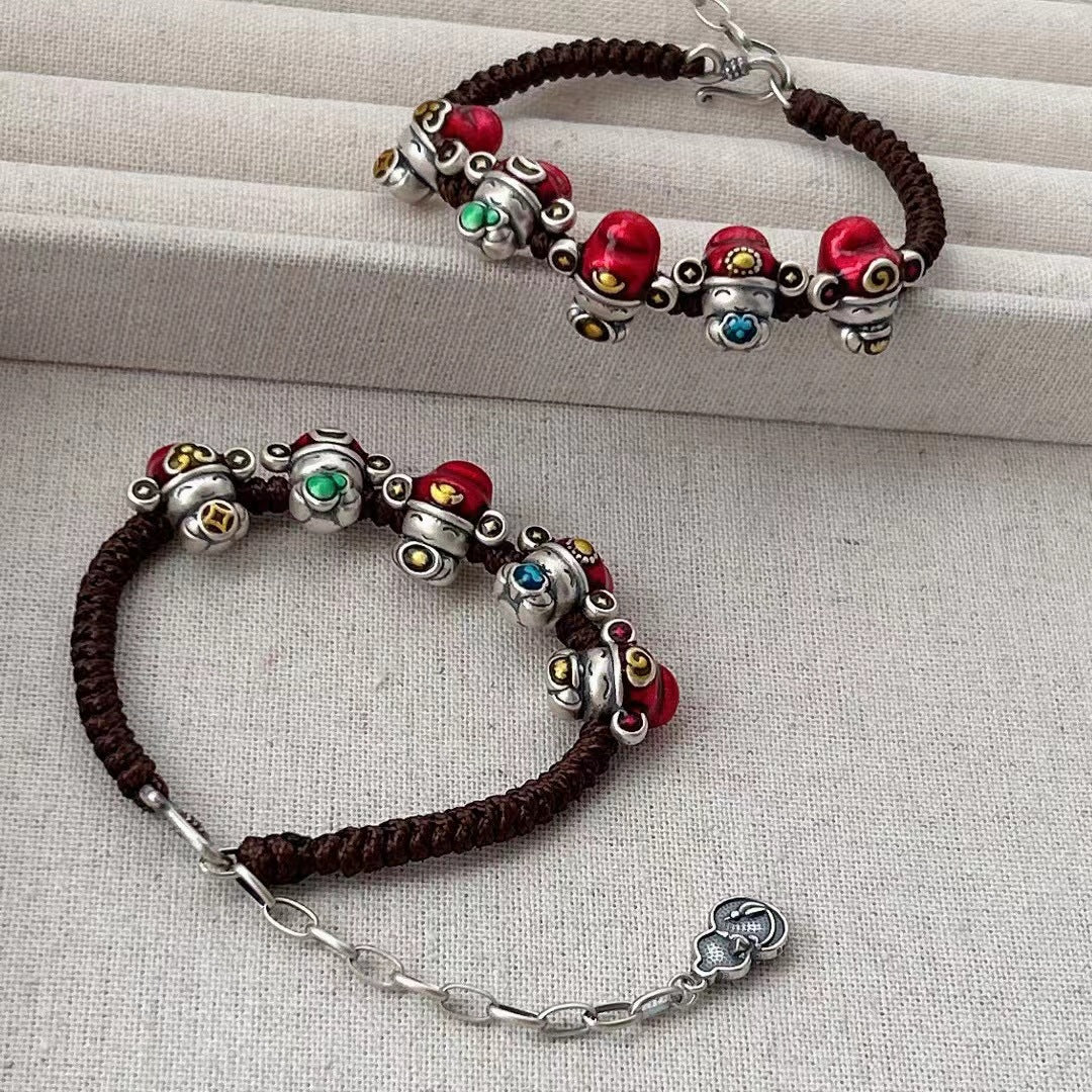 Handgemaakte vintage Zilveren Armband