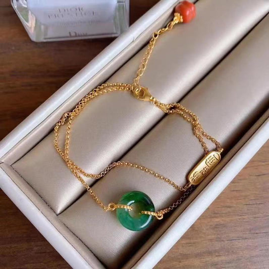 Handgemaakte vintage Gouden Armband