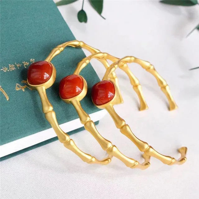 Handgemaakte vintage Gouden Armband