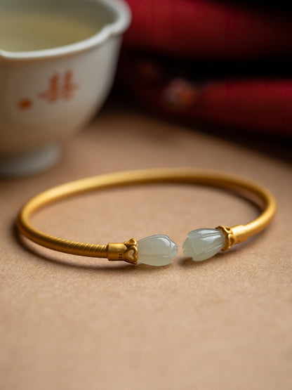 Handgemaakte vintage Gouden Armband