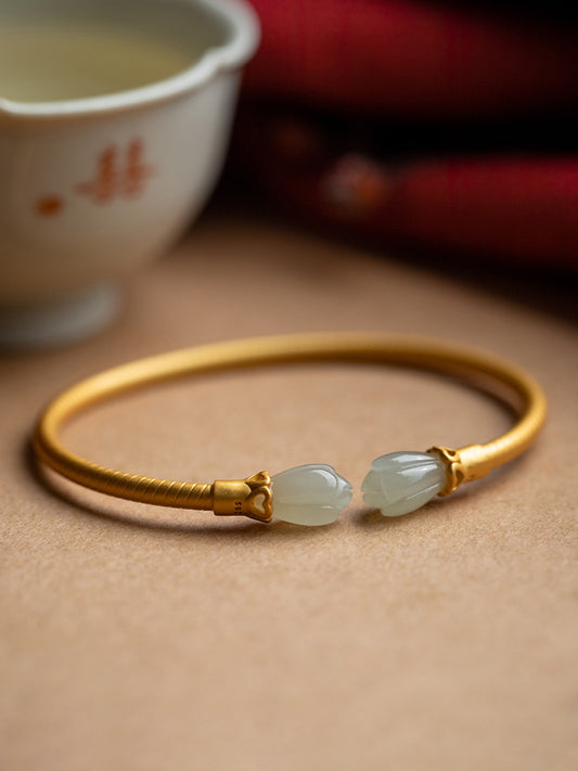 Handgemaakte vintage Gouden Armband