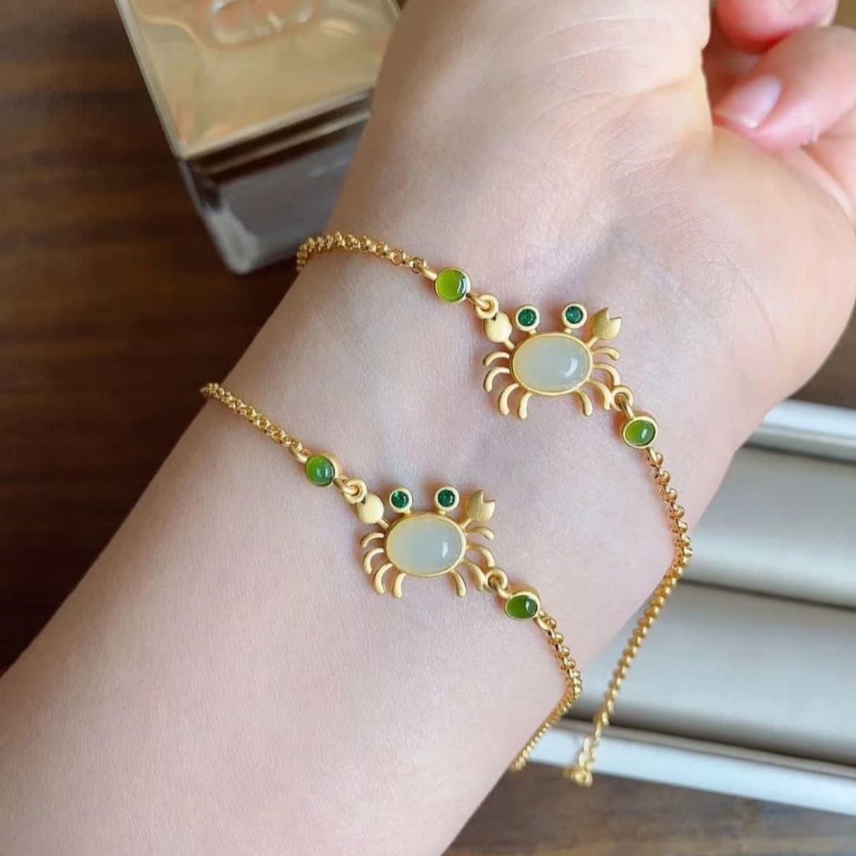 Handgemaakte vintage Gouden Armband