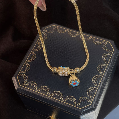 Handgemaakte vintage Gouden Armband