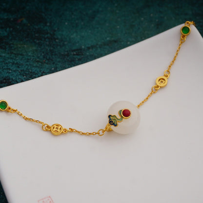 Handgemaakte vintage Gouden Armband