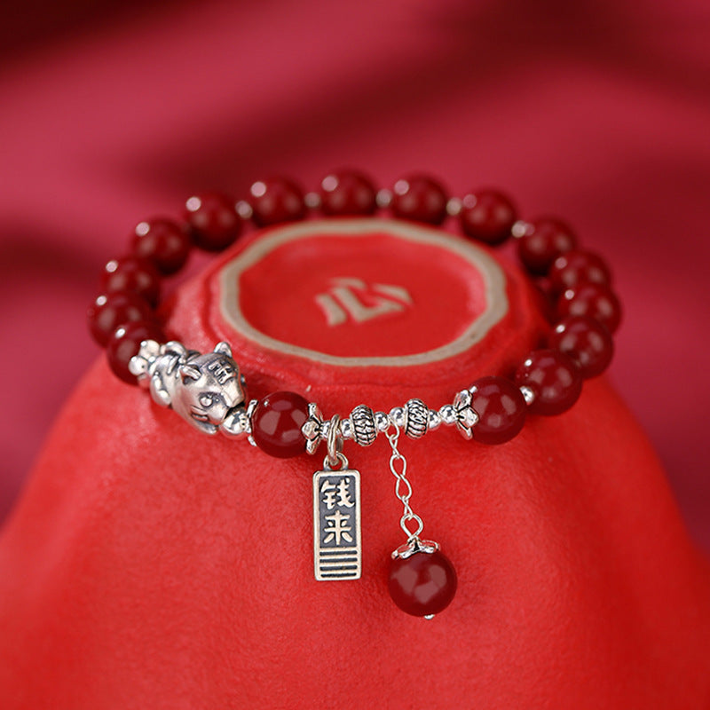 Handgemaakte vintage Zilveren Armband