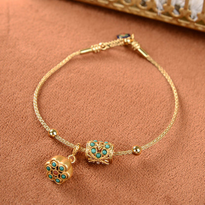 Handgemaakte vintage Gouden Armband
