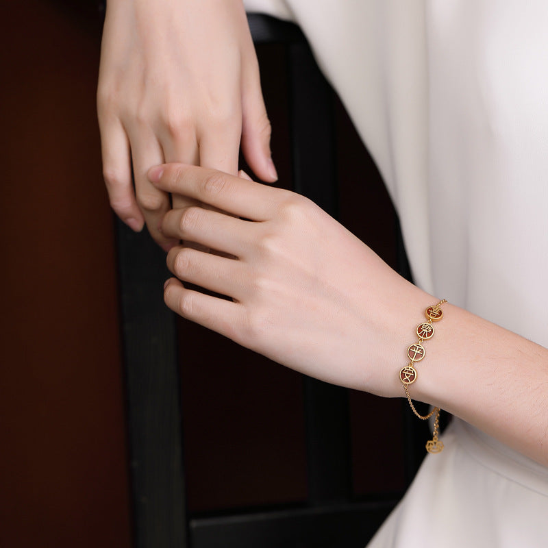 Handgemaakte vintage Gouden Armband