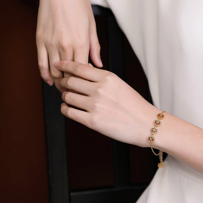 Handgemaakte vintage Gouden Armband