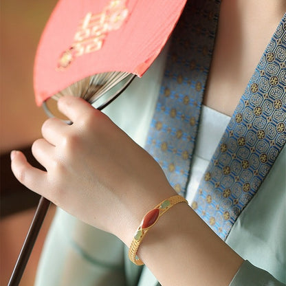 Handgemaakte vintage Gouden Armband