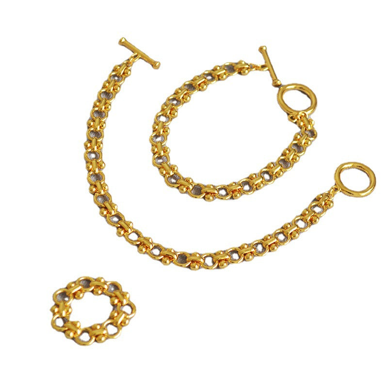 Handgemaakte vintage Gouden Armband