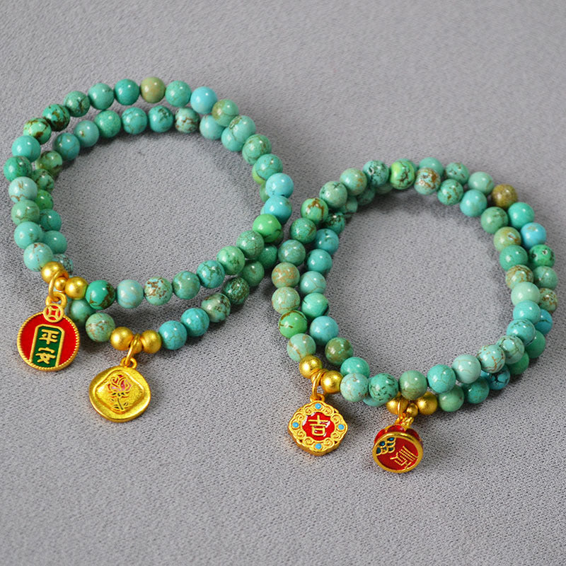 Handgemaakte vintage Gouden Armband