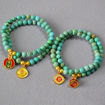 Handgemaakte vintage Gouden Armband