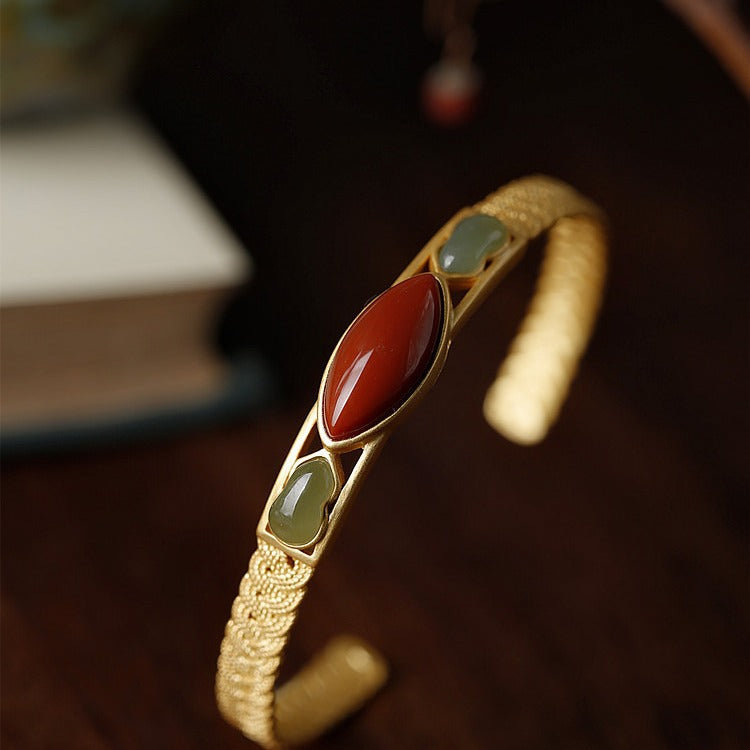 Handgemaakte vintage Gouden Armband