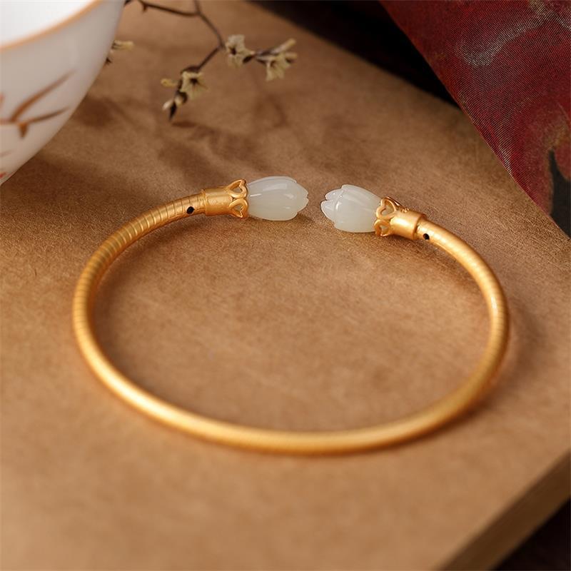 Handgemaakte vintage Gouden Armband