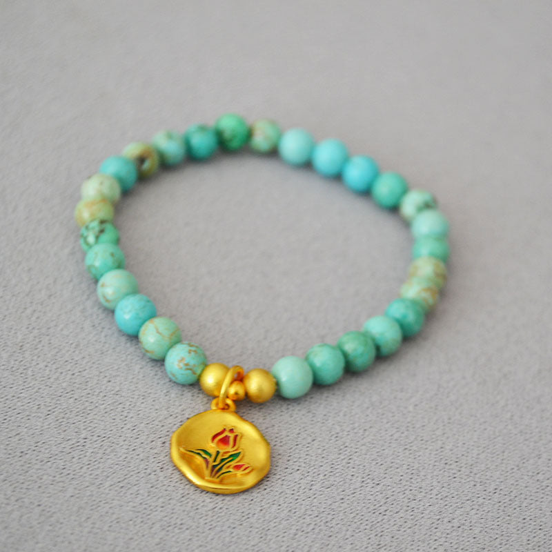 Handgemaakte vintage Gouden Armband