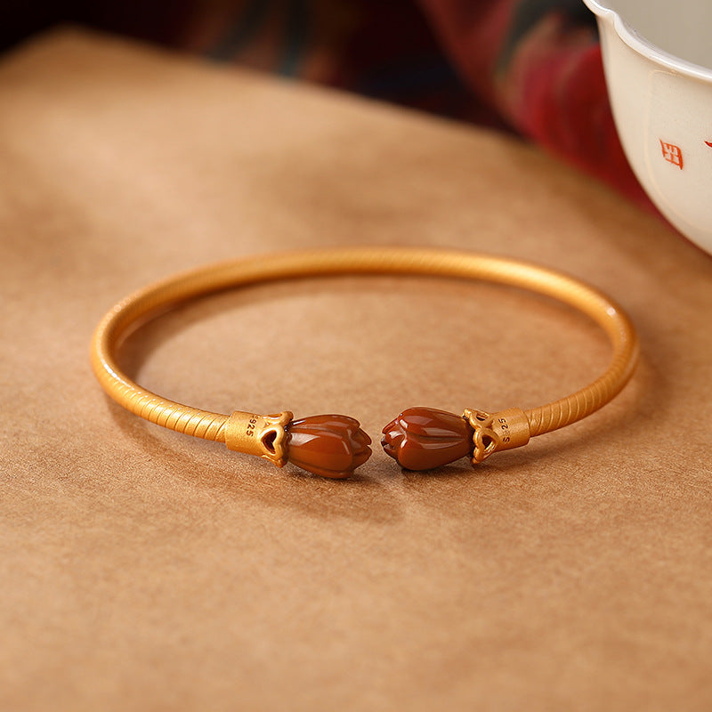 Handgemaakte vintage Gouden Armband