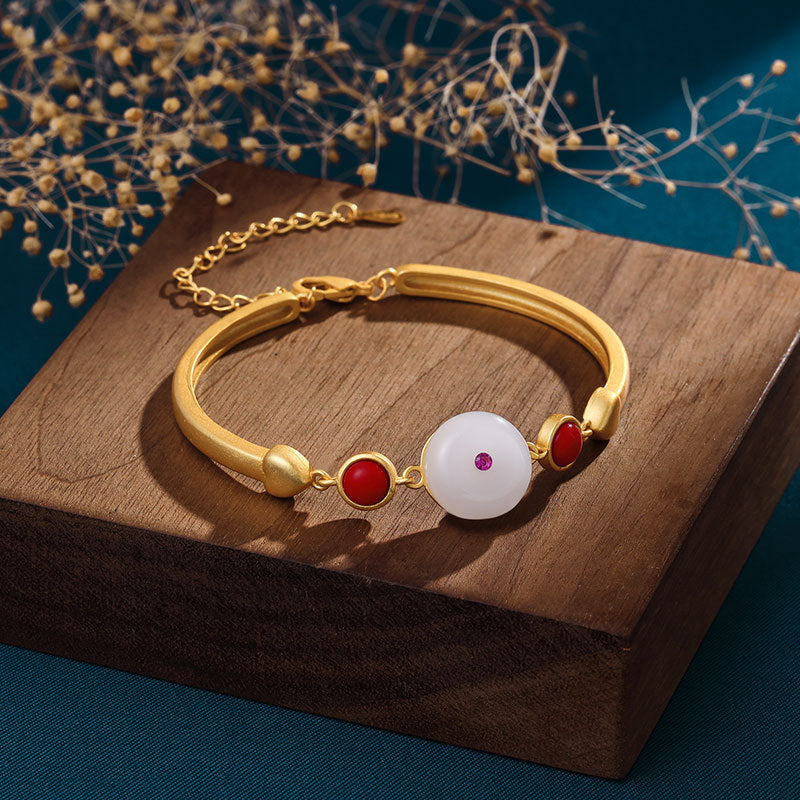 Handgemaakte vintage Gouden Armband