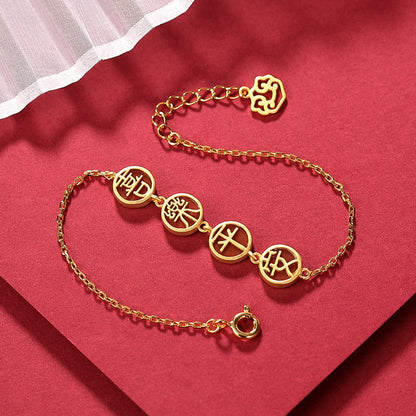 Handgemaakte vintage Gouden Armband