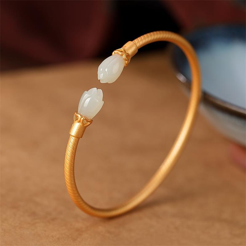 Handgemaakte vintage Gouden Armband