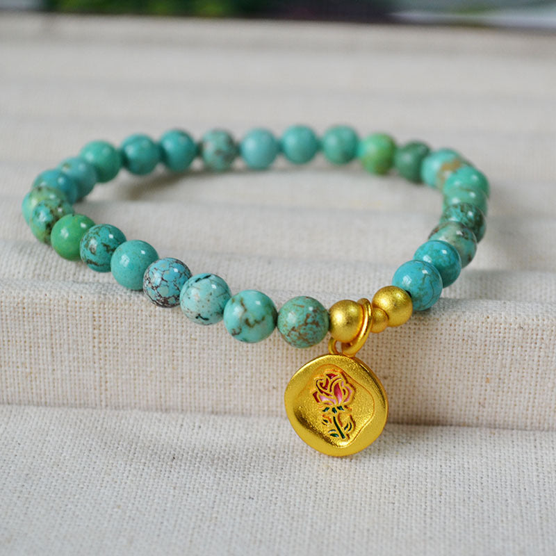 Handgemaakte vintage Gouden Armband