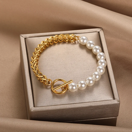 Handgemaakte vintage Gouden Armband