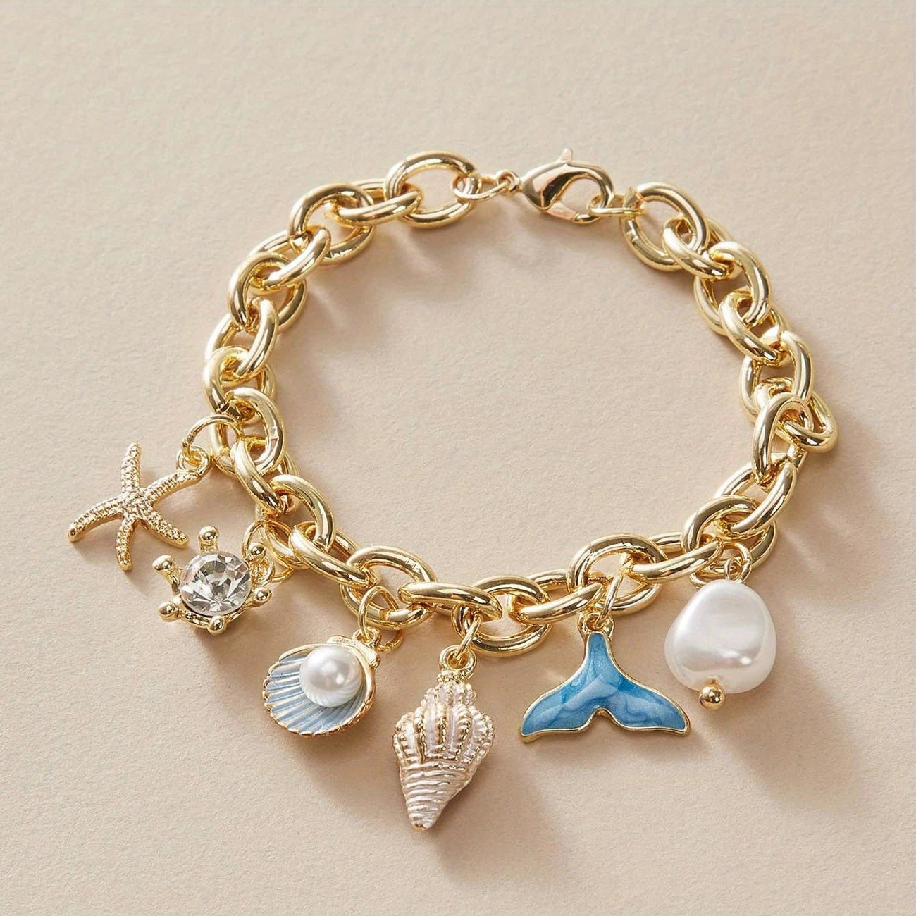 Handgemaakte vintage Gouden Armband