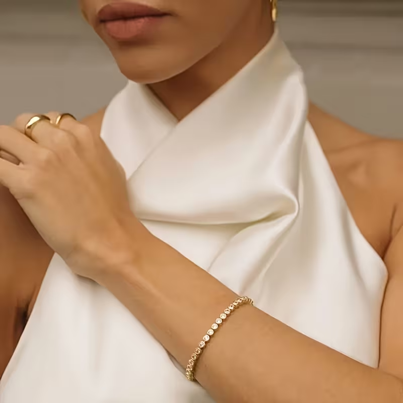 Handgemaakte vintage Gouden Armband