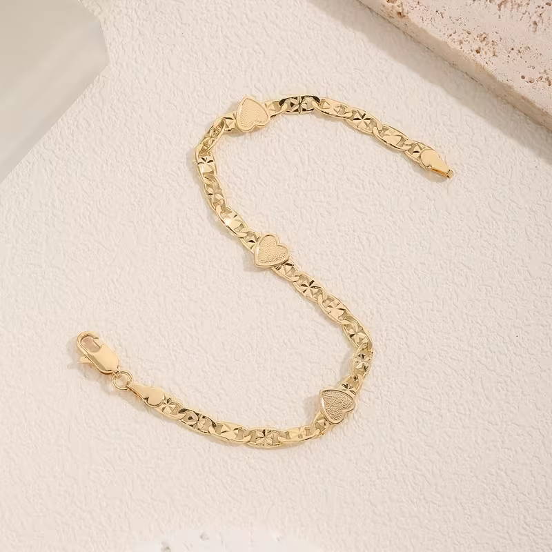 Handgemaakte vintage Gouden Armband